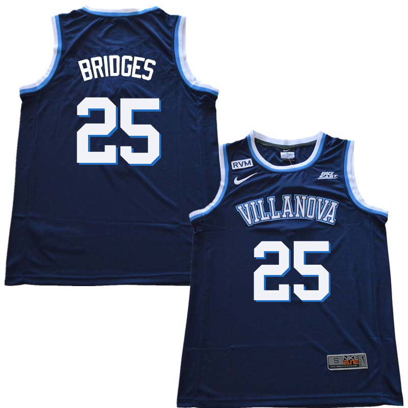 2018 Men #25 Mikal Bridges Willanova Wildcats College Basketball Jerseys Sale-Navy